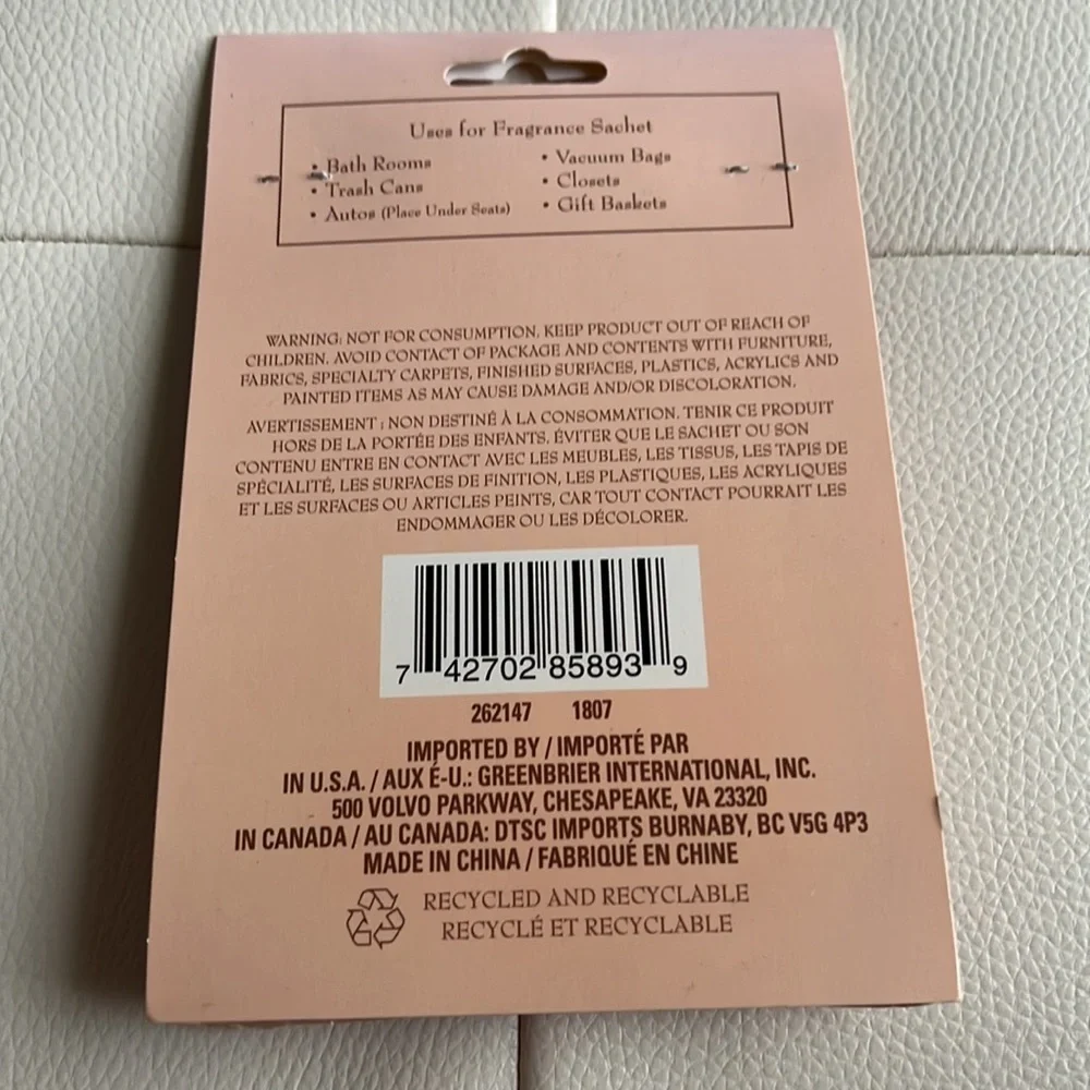 Fragrance Sachet Amber (2) pack